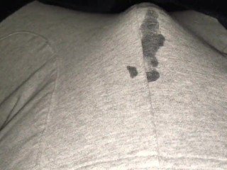 Belly Masturbation! Stomach Bulge makes me Cum in Grey Sweatpants