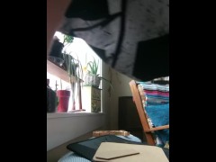 Milkymama teases while dancing to Frank Zappa while smoking a joint