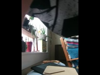 Milkymama teases while dancing to Frank Zappa while_smoking a joint