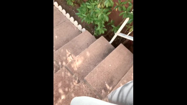 WTF totally horny! Secretly masturbating in the garden - LeoniePur