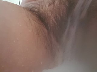 Water gushing over big clit pussy - masturbating at someone else's house