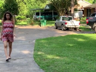 Pregnant goes for a Walk and Sucks Neighbor's Cock,diosaera