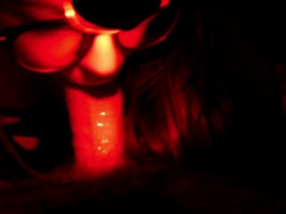 verified couples, big cock, red light, glasses blowjob