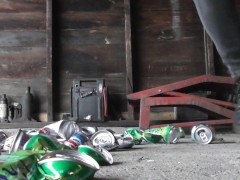 Aluminum Can Crushing In Combat Boots