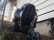 Preview 3 of Cyberpunk goth girl boot worship and spitty soles