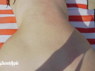 Sex on the Beach! We let a fan Watch - Nudist Amateur MySweetApple