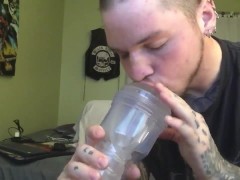 big tongue pussy fleshlight lick