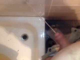 piss, kink, solo male, dusche