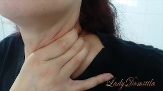 Sexy neck tendons close up