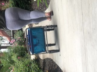My neighbor big juicy booty doing her laundry