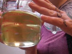 Desperately Pissing In a Pyrex Cup