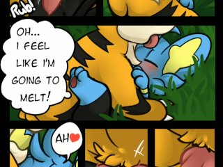 pokemon, comic, cumshot, cartoon