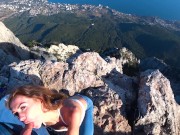 Preview 3 of Risky Public fuck on a cliff. Amateur Mia Bandini