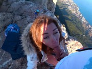 Preview 6 of Risky Public fuck on a cliff. Amateur Mia Bandini