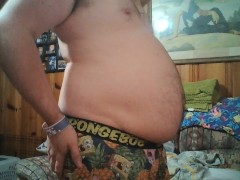 Belly Inflation in Character Underwear