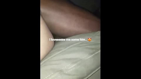Daddy loves fucking me on my back I love his blk booty.