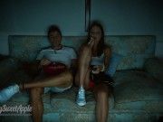 Preview 2 of I Fuck my BFF during Movie Night - Amateur MySweetApple