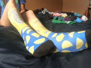 Trying on_Different Socks, Tickling and Foot_Worship