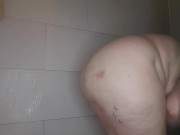 Preview 5 of bbw spreads her ass to show you tight asshole as you spy on her in shower