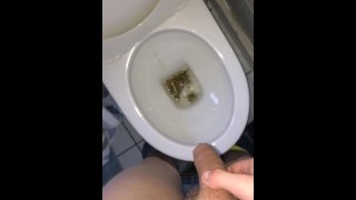 Big white cock pissing