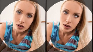 Hardcore POV gym sexercise with curvy blonde VR instructor Angelika Grays