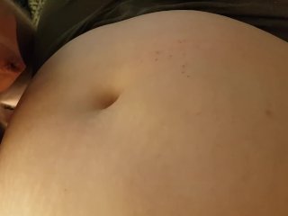 belly button cumshot, fetish, pregnant belly, exclusive