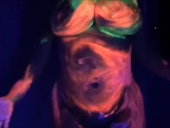 Sexy blacklight naked body