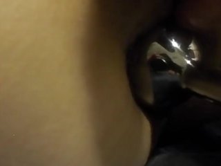 Teasing my tight little asshole by inserting tail butt plug up my cute bum