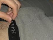Preview 1 of precum orgasm in bed, finishing in briefs