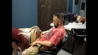 Stylist caught me stroking and fucked me