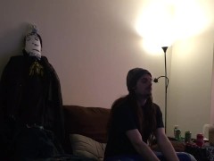 Getting buff, pumping iron before shower