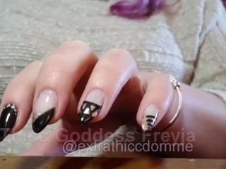 solo female, nail tapping, verified amateurs, long nails