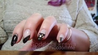 SFW BBW Nail Tapping Stiletto Fetish on different surfaces