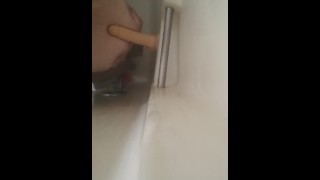 Big natural titties fuck dildo in shower