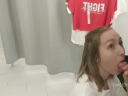 Preview 3 of SHOPPING ENDED WITH RISKY BLOWJOB IN FITTING ROOM