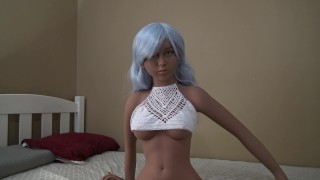 Face Pounding Doll With Ice Blue Underboob
