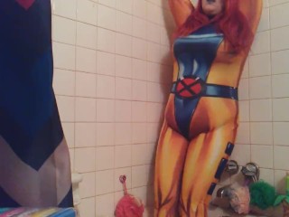 Jean Grey Tied Up and Inflated with Water