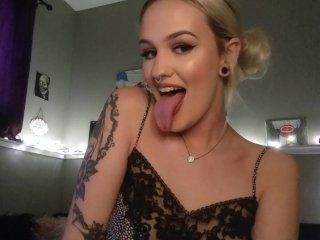 blonde, long tongues, amateur, long