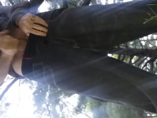 Memorial day in the park! Outside risky public hot tattooed guy w big dick!