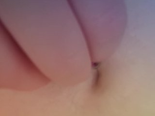 belly ring, bbw, solo female, bellybutton play