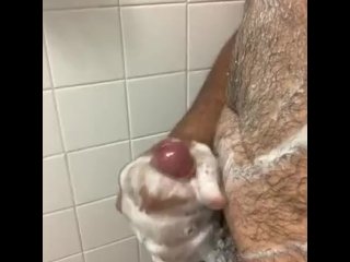 shower, amateur, solo male, cumshot