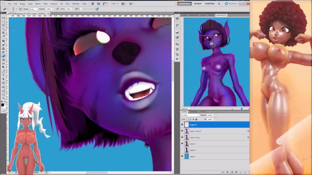 Девушка Летучая Мышь Хентай Арт Стрим 3D Аниме Иллюстрация