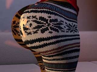 leggings, outgrown clothes, big tits sweater, cartoon