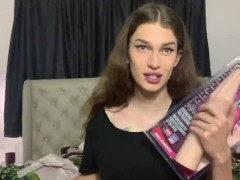 TS Plays with Extra Large Anal Plug and Fisting with strangers Toys