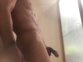 young cock, webcam, shower, masturbation