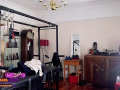 Sissy maid clean MISTRESS SCARLETT BLACKS dungeon with a large anal hook