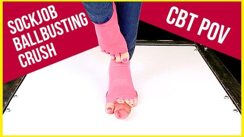 COCK STOMP AND COCKCRUSH IN SOCKS WITH CUMSHOT – POV CBT Sockjob | Era