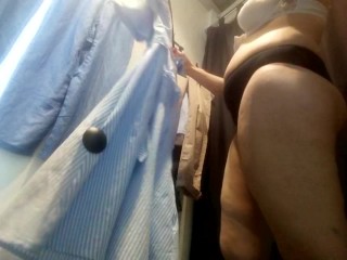 Peeping at stepmother in_public fitting room – MyNakedStepmother