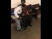 Preview 6 of Crack Head Sloppy NYC TrainStation Blow Job