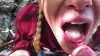 Caught Twice Blowing Up A Mountain In Public And Lilia Swallows Cum